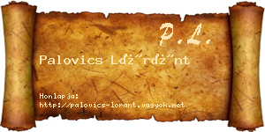 Palovics Lóránt névjegykártya